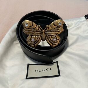 Gucci Embellished Butterly Belt with Leather
